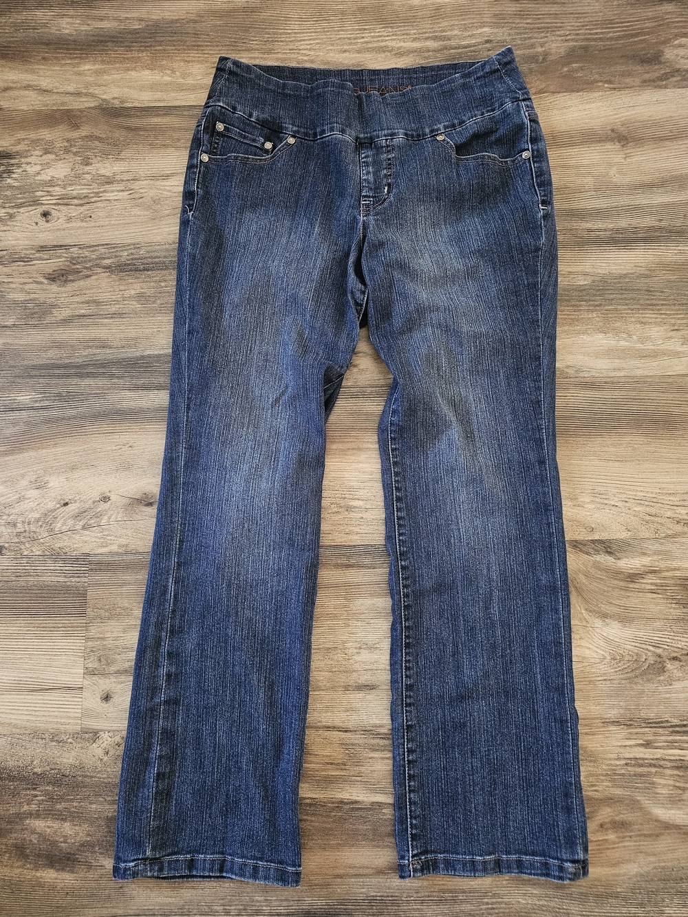Jag Jeans Pull On Straight Leg Dark Wash Denim 12P 12 Petite